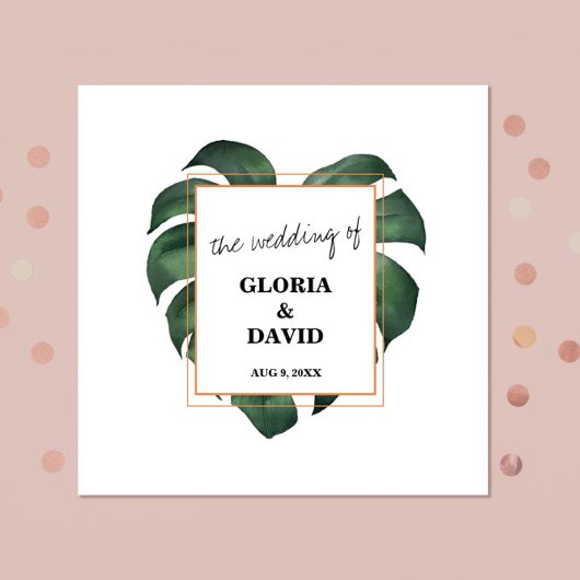 Tropisch palm Leaf Wedding Servet