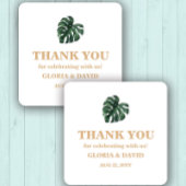 Tropisch palm Leaf Wedding Vierkante Sticker