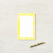 Tropisch palm Leaf Yellow White Post-it® Notes (Op bureau)