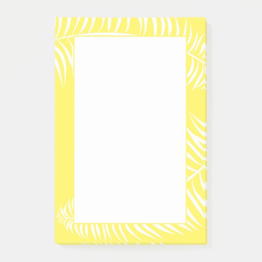 Tropisch palm Leaf Yellow White Post-it® Notes (Voorkant)