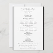 Tropisch palm Leaves Wedding Program - Black Kaart (Achterkant)