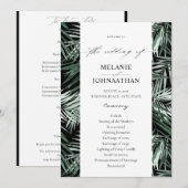 Tropisch palm Leaves Wedding Program - Black Kaart (Voorkant / Achterkant)