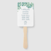 Tropisch palm Leaves Wedding Program Fan Handwaaier (Achterkant)