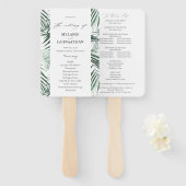 Tropisch palm Leaves Wedding Program Handwaaier (Voorkant en achterkant)