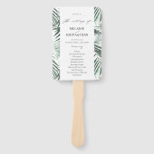Tropisch palm Leaves Wedding Program Handwaaier (Voorkant)