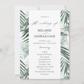 Tropisch palm Leaves Wedding Program Kaart (Voorkant)