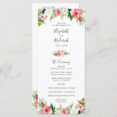 Tropisch palm Leaves Wedding Program Programmakaart (Voorkant / Achterkant)