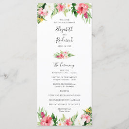 Tropisch palm Leaves Wedding Program Programmakaart