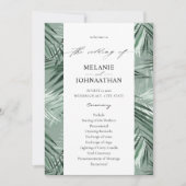Tropisch palm Leaves Wedding Programme - Mint Gree Kaart (Voorkant)