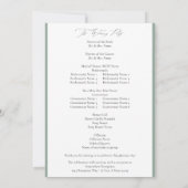 Tropisch palm Leaves Wedding Programme - Mint Gree Kaart (Achterkant)