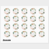 Tropisch palm leest blush Greenery Modern Wedding Ronde Sticker (Vel)