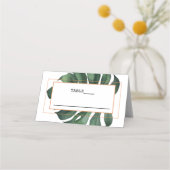 Tropisch palm lef-tentaart gevouwen plaatskaartje (Achterkant)