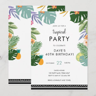 Tropisch palm Luau Adult Hawaiian Birthday Kaart