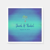 Tropisch palm met blauwe blauwe groene strand Ocea Servet (Voorkant)