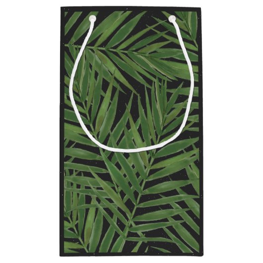 Tropisch palm Night Sky Modern Initialen Weddensch Klein Cadeauzakje (Achterkant)