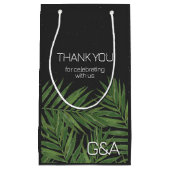 Tropisch palm Night Sky Modern Initialen Weddensch Klein Cadeauzakje (Voorkant)