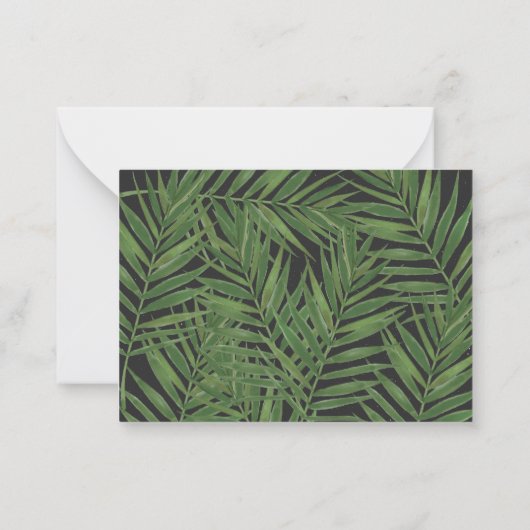 Tropisch palm Night Sky Modern minimalist RSVP Notitiekaartje (Achterkant)