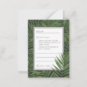 Tropisch palm Night Sky Modern minimalist RSVP Notitiekaartje (Voorkant)