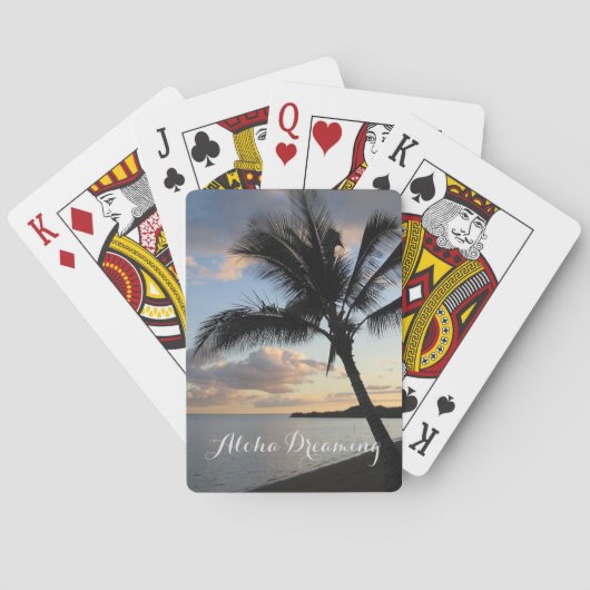 Tropisch palm Ocean Aloha Dreaming Speelkaarten (Achterkant)