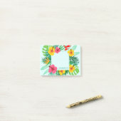 Tropisch palm rond Hawaiian Flowers gepersonalisee Post-it® Notes (Op bureau)