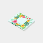 Tropisch palm rond Hawaiian Flowers gepersonalisee Post-it® Notes (Schuin)