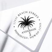Tropisch palm Ronde retouradres Rubberstempel