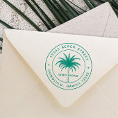 Tropisch palm Ronde retouradres Rubberstempel