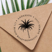 Tropisch palm Ronde retouradres Rubberstempel