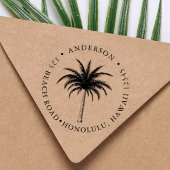 Tropisch palm Ronde retouradres Rubberstempel