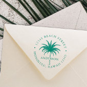 Tropisch palm Ronde retouradres Zelfinktende Stempel