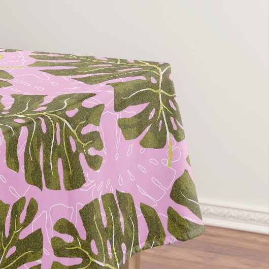 Tropisch Palm Roze Groen Tafelkleed (Voorbeeld)