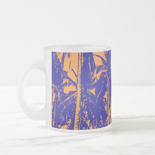 Tropisch palm Trees Silhouette Design Matglas Koffiemok (Links)