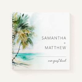 Tropisch palm Trees Wedding Guest Book Notitieboek