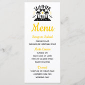 Tropisch palm Trees Yellow Beach Summer Weddenscha Menu (Voorkant)