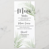 Tropisch Palm Trouwdiner Menu (Voorkant)