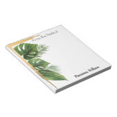 Tropisch palm van het bureau van, gepersonaliseerd notitieblok (Schuin)