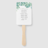 Tropisch palm vertrekt Waterverf bruiloft Handwaaier (Achterkant)