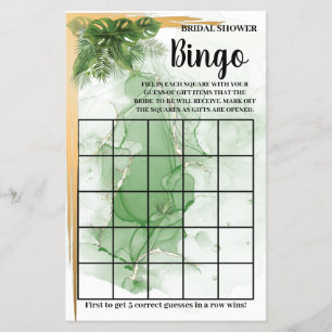 Tropisch palm Vrijgezellenfeest Bingo Flyer