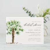 Tropisch palm Waterverf Vrijgezellenfeest uitnodig Bedankkaart (Staand voorkant)
