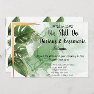 Tropisch Palm Wedding Jubileum Renewal Vows Kaart