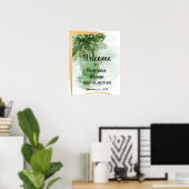 Tropisch palm welkom bord bruidsfeest poster (Thuiskantoor)