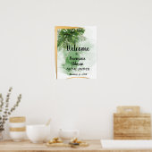 Tropisch palm welkom bord bruidsfeest poster (Keuken)