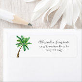 Tropisch palm White Return-adres Etiket (Insitu)