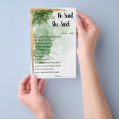 Tropisch palm zei dat ze zei dat Vrijgezellenfeest Flyer (Hand)