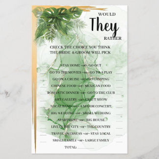 Tropisch palm zouden ze liever een schoenenspelkaa flyer