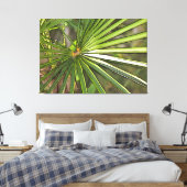 Tropisch palm zwart omlijnde kunst canvas afdruk (Insitu (Slaapkamer))