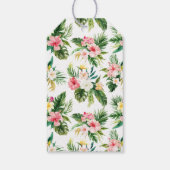 Tropisch palmbanaan lef blush Floral Wedding Cadeaulabel (Achterkant)