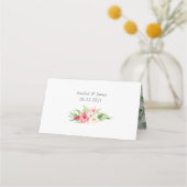 Tropisch palmbanaan lef blush Floral Wedding Plaatskaartje (Achterkant)