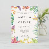 Tropisch palmbanaan vertrekt het huwelijk van Flor Kaart (Staand voorkant)