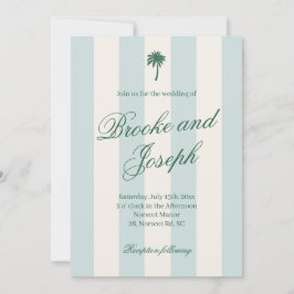 Tropisch palmbebladerd cabana strand retro blauwe kaart